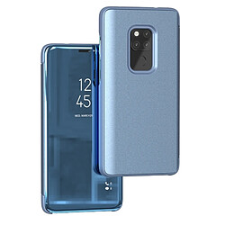 Wewoo Étui en cuir PU avec rabat horizontal Clear View pour Huawei Mate 20, avec support (bleu)