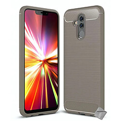 Htdmobiles Coque silicone gel carbone pour Huawei Mate 20 Lite + film ecran - GRIS