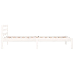 Maison Chic Lit adulte - Lit simple Cadre de lit,Structure du lit Contemporain Bois massif de pin 90x200 cm Blanc -MN61905 pas cher