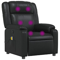 vidaXL Fauteuil de massage inclinable Noir Similicuir