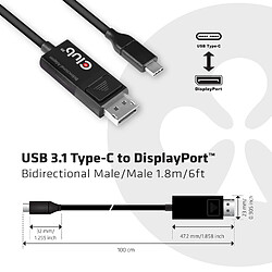 Avis Club 3D CLUB3D cac-1557 USB C Displayport 1.4 Noir