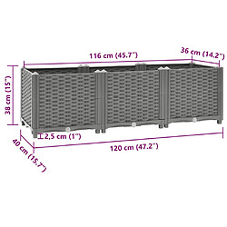 vidaXL Lit surélevé 120x40x38 cm Polypropylène pas cher