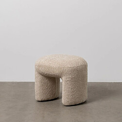 BigBuy Home Pouf Beige Polyester 46 X 44 X 41 CM