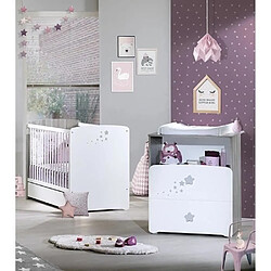 Baby Price Chambre bébé duo Nao: lit 120x60, commode a langer - Babyprice - Blanc