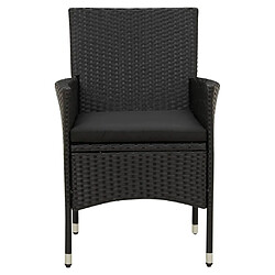 Avis Maison Chic Lot de 4 Chaises de jardin,Fauteuil d'extérieur avec coussins Résine tressée Noir -MN85020