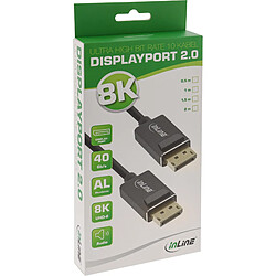 InLine® Câble DisplayPort 2.0 8K4K UHBR noir contacts plaqués or 2 m