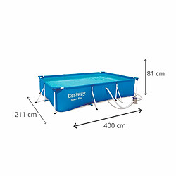 Acheter Bestway Piscine tubulaire rectangulaire stell pro frame 4.00 x 2.11 x h.0.81 m