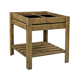 Potager Sur Pieds en Bois Traité Gardiun DIY 98 L 75x75x79 cm