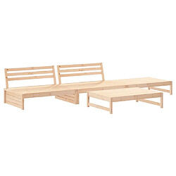 Avis Maison Chic Salon de jardin 4 pcs + coussins - Mobilier/Meubles de jardin - Table et chaises d'extérieur bois massif -MN52948