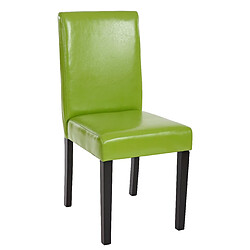 Mendler Lot de 2 chaises de séjour Littau ~ simili-cuir, vert, pieds foncés