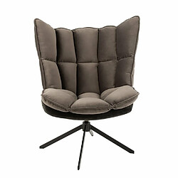 Inside 75 Fauteuil relax pivotant PIETRA tissu gris foncé métallisé