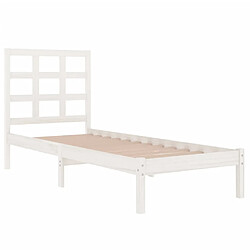 Acheter Maison Chic Lit Moderne Chambre - Cadre/structure de lit pour adulte Blanc Bois massif 90x190 cm Simple -MN76779