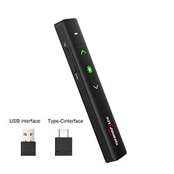 Wewoo Télécommande Pointeur laser Présentateur sans fil 2.4GHz Port USB-C / Type-C de contrôle à distance avec représentation du clicker, contrôle: 100 m pas cher