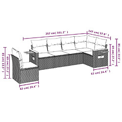 Avis Maison Chic Salon de jardin 6 pcs avec coussins | Ensemble de Table et chaises | Mobilier d'Extérieur gris résine tressée -GKD63796