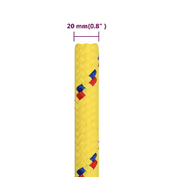 vidaXL Corde de bateau Jaune 20 mm 50 m Polypropylène pas cher