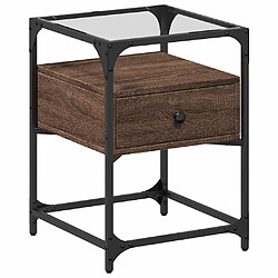 vidaXL Table de chevet chêne marron 40x40x55 cm bois d’ingénierie