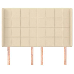 Avis Maison Chic Tête de lit scandinave avec oreilles,meuble de chambre Crème 147x16x118/128 cm Tissu -MN70378