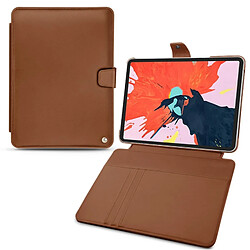 Housse cuir Apple iPad Pro 12.9' (2018) - Rabat portefeuille - Marron ( Nappa - Pantone #8B4720 ) - NOREVE