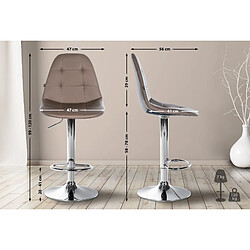 Avis Decoshop26 Tabouret de bar x1 avec repose-pieds hauteur réglable pivotant assise en PVC marron cadre métallique chromé 10_0004821