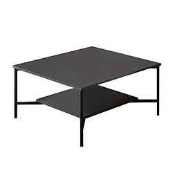 Concept Usine Table basse industrielle carrée noire TROMSO