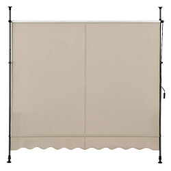 Avis Helloshop26 Brise-soleil pare-soleil métal et polyester hauteur variable sable 400 x 120 x 200-300 cm 03_0001125