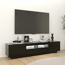 Avis Maison Chic Meubles TV avec lumières LED - Banc TV pour salon Noir 180x35x40 cm -MN42872