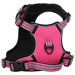 vidaXL Harnais pour chien avec laisse et collier réglables rose L