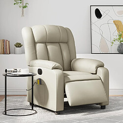 vidaXL Fauteuil de massage inclinable électrique crème similicuir