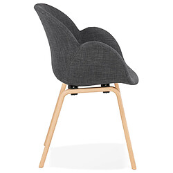 Avis Alterego Chaise design avec accoudoirs 'SAMY' en tissu gris style scandinave