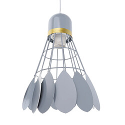 Lustre Moderne Creative Badminton Suspendu Fer Lampe Ombre Décor Gris