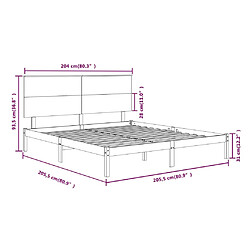 vidaXL Cadre de lit sans matelas blanc 200x200 cm bois massif de pin pas cher