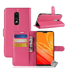 Htdmobiles Housse etui portefeuille pour OnePlus 6 + film ecran - ROSE