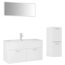 Maison Chic Ensemble de meubles de salle de bain,Armoire rangement Bain Blanc Aggloméré -MN51562