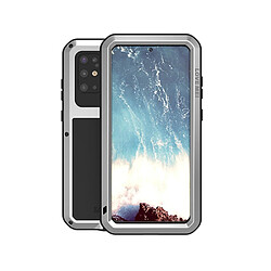 Bumper en silicone + métal défenseur anti-poussière anti-éclaboussures argent pour votre Samsung Galaxy S20 Plus