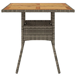 Maison Chic Table de jardin | Table d'extérieur et dessus en bois d'acacia gris résine tressée -GKD91314 pas cher