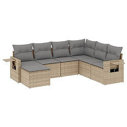 Maison Chic Salon de jardin avec coussins 7 pcs, Ensemble Tables et chaises de jardin, beige résine tressée -GKD171118