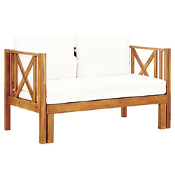 Maison Chic Banc de jardin 2 places | Banquette de jardin | Chaise Relax et coussins 122 cm Bois d'acacia massif -MN43905