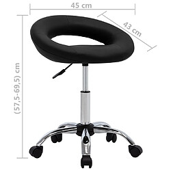 vidaXL Chaise pivotante à manger Noir Similicuir pas cher