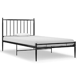 vidaXL Cadre de lit sans matelas noir métal 90x200 cm