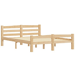 Maison Chic Lit adulte - Lit simple Cadre de lit,Structure du lit Contemporain Bois de pin massif 140x200 cm -MN16664