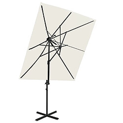 Maison Chic Parasol Jardin | Parasol déporté à double toit Sable 250x250 cm - GKD56543