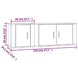 vidaXL Ensemble de meubles TV 2 pcs blanc brillant bois d'ingénierie pas cher