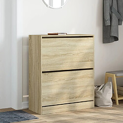 Avis Maison Chic Armoire à chaussures | Meuble de rangement à chaussures Meuble d'Entrée chêne sonoma 80x34x96,5 cm bois ingénierie -MN63832