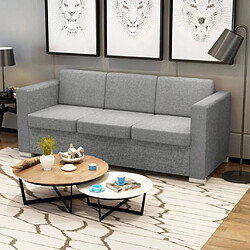 Maison Chic Canapé à 3 places,Canapé droit,Sofa de Salon,Banquette Tissu Gris clair -GKD368492