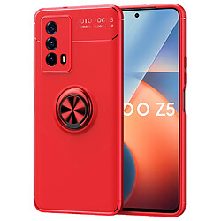 Coque en TPU anti-griffes, anti-choc avec béquille à anneau magnétique, rouge pour votre Vivo iQOO Z5