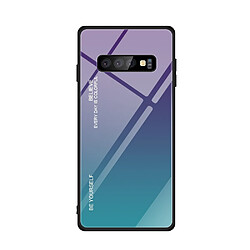 Wewoo Coque Pour Galaxy S10 Gradient Color Glass Case Violet