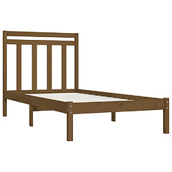 Avis vidaXL Cadre de lit sans matelas marron miel 100x200 cm bois massif