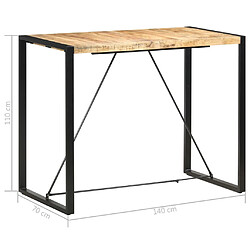 Acheter vidaXL Table de bar 140x70x110 cm Bois de manguier massif