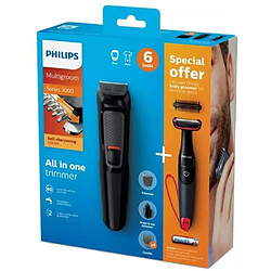 PHILIPS MG3710/85 Tondeuse multifonctions 6 en 1 barbe et nez-oreilles + une tondeuse corps pas cher