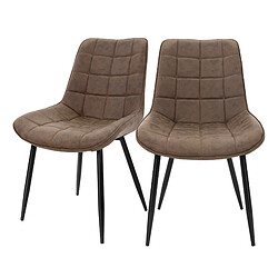 ML-Design Lot de 2 chaises de salle à manger Chaise de salon Chaise de cuisine Marron simili cuir PU